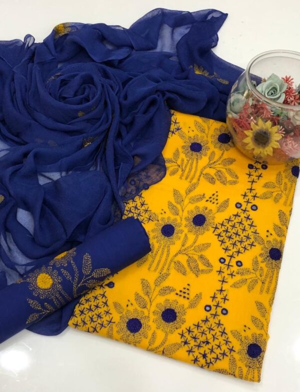 Unstitch Hand Embroided Lawn 3 PC