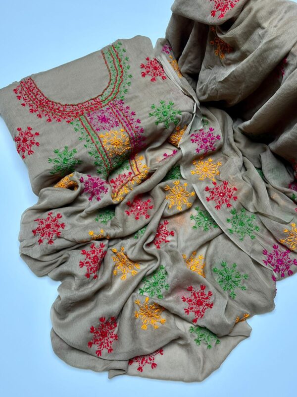 Unstitch Hand Embroided Chiffon 2 PC